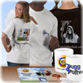 T-shirts and mugs